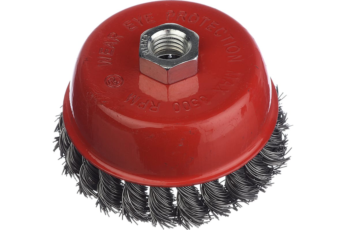 Щетка-чашка (65 мм; М14; крученая проволока) для УШМ vertextools 12200-065 Щетка-чашка (65 мм; М14; крученая проволока) для УШМ vertextools 12200-065
