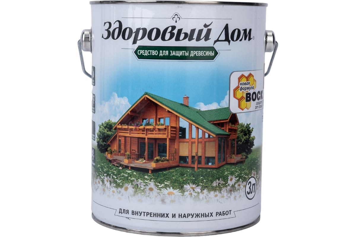 Деревозащитное средством Здоровый Дом махагон 3 л 90000857526 Деревозащитное средством Здоровый Дом махагон 3 л 90000857526